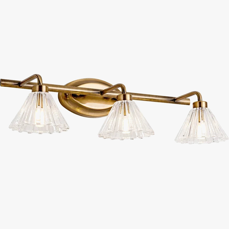Vintage applique murale LED lumière Bronze clair abat-jour applique salle de bain lampe 2 têtes 4 têtes pour miroir couvercle en verre lumière intérieure