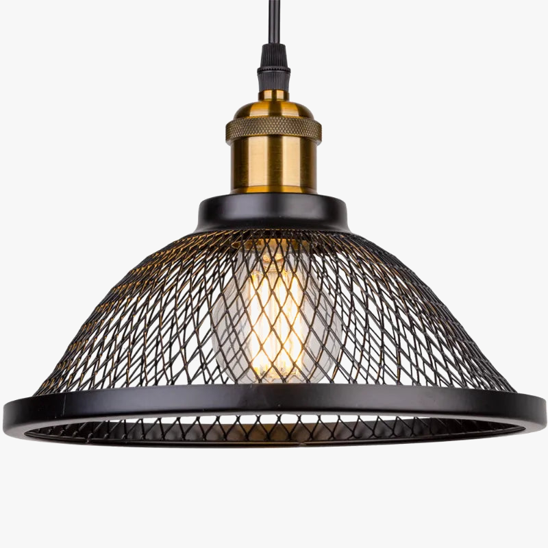suspension Vintage rétro noir fer Net-Cage cuisine E27 LED pour chambre salon Restaurant