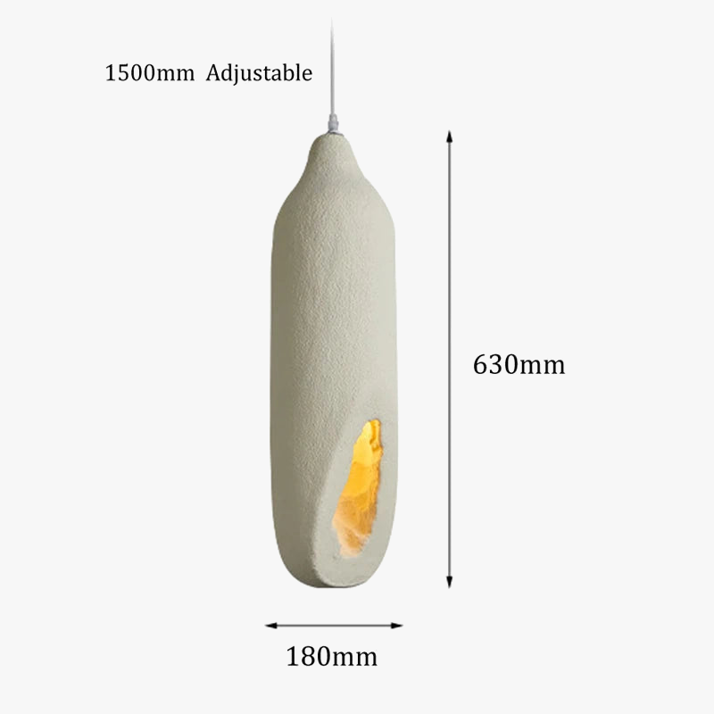Suspension Wabi Sabi blanc cassé nordique bouteille d'eau forme 63 cm de haut chambre salle à manger
