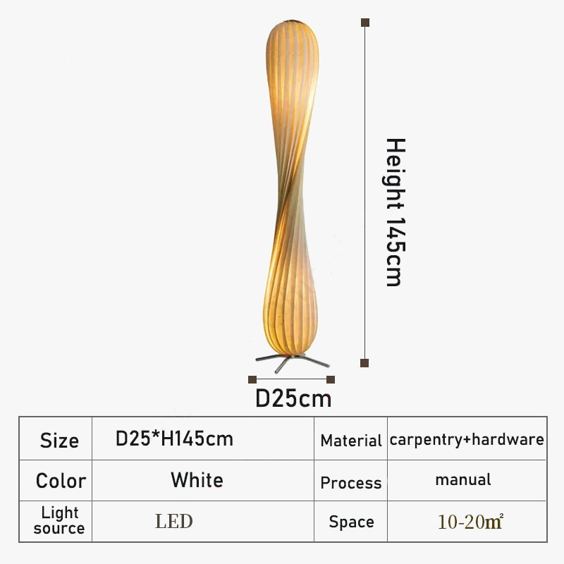 Wabi Sabi – lampadaire en bois Simple et rétro