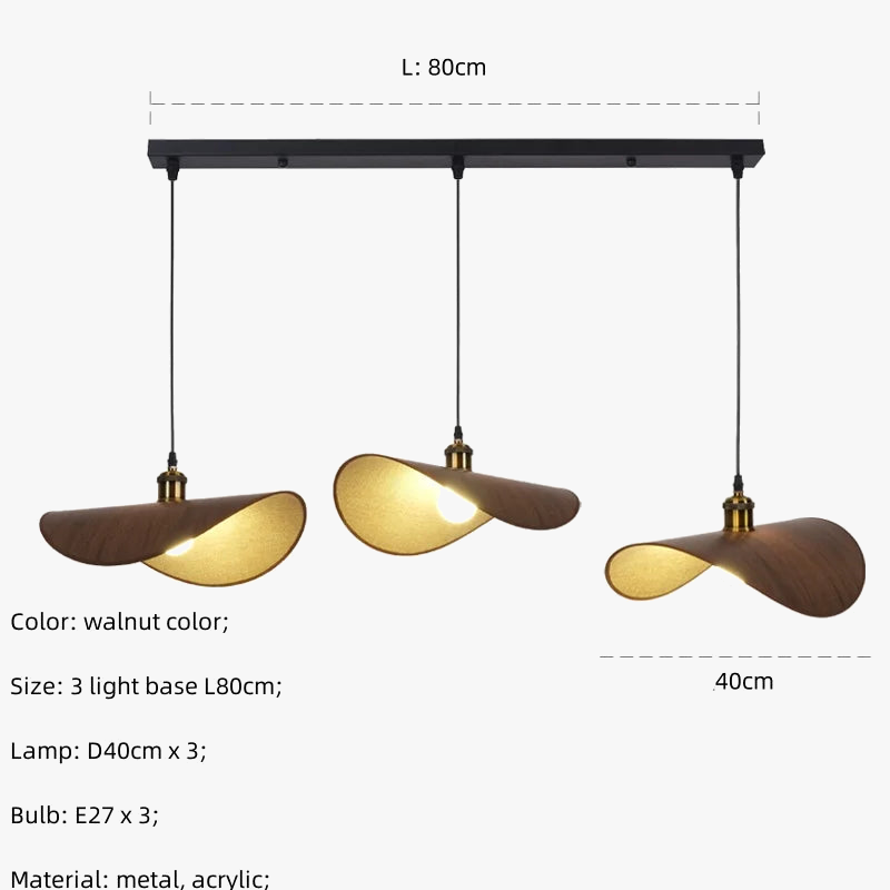 Wabi Sabi minimalisme E27 suspension Led lumière rétro chapeau Led suspension lampe salle à manger nordique suspension lampe Led Droplight Luminarias
