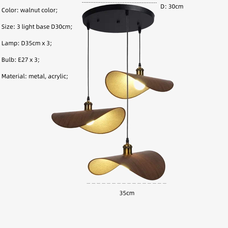 Wabi Sabi minimalisme E27 suspension Led lumière rétro chapeau Led suspension lampe salle à manger nordique suspension lampe Led Droplight Luminarias