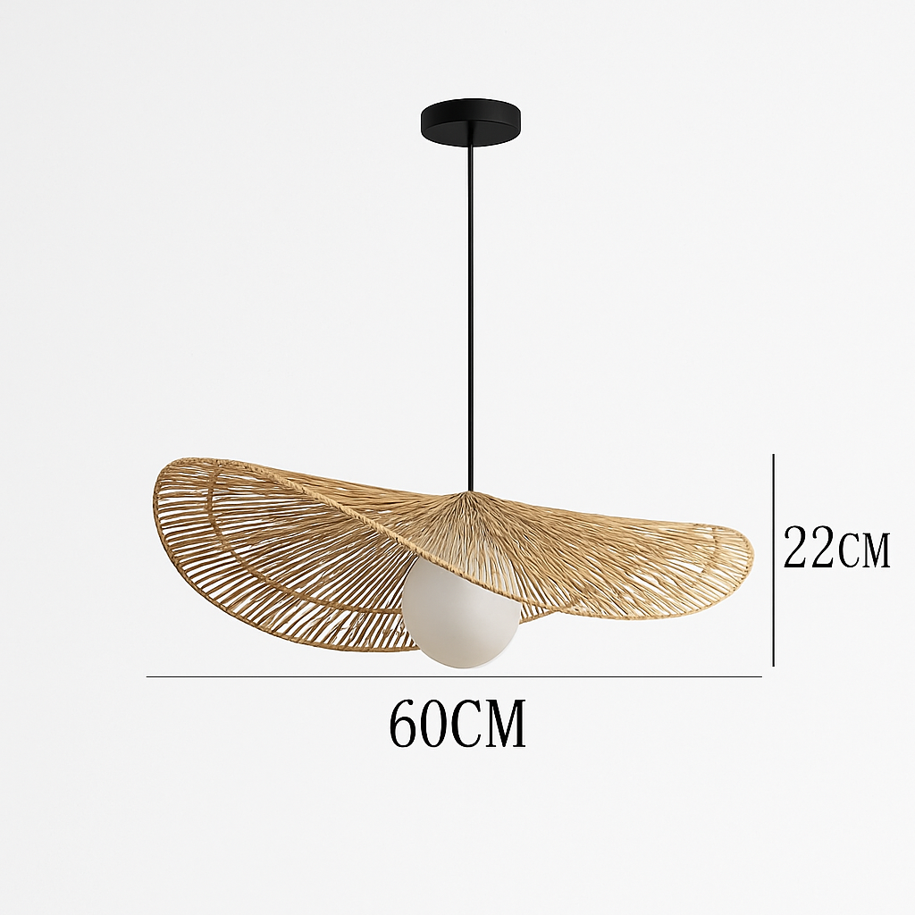 Wabi-sabi Style suspension lumières rotin tissé à la main lampe Restaurant décor à la maison chambre salon créatif salle à manger lustres
