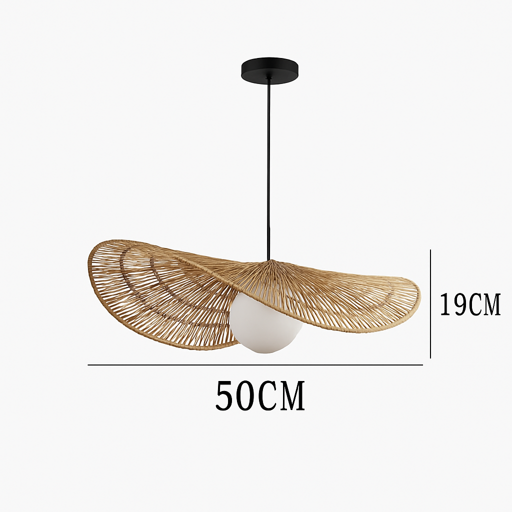 Wabi-sabi Style suspension lumières rotin tissé à la main lampe Restaurant décor à la maison chambre salon créatif salle à manger lustres