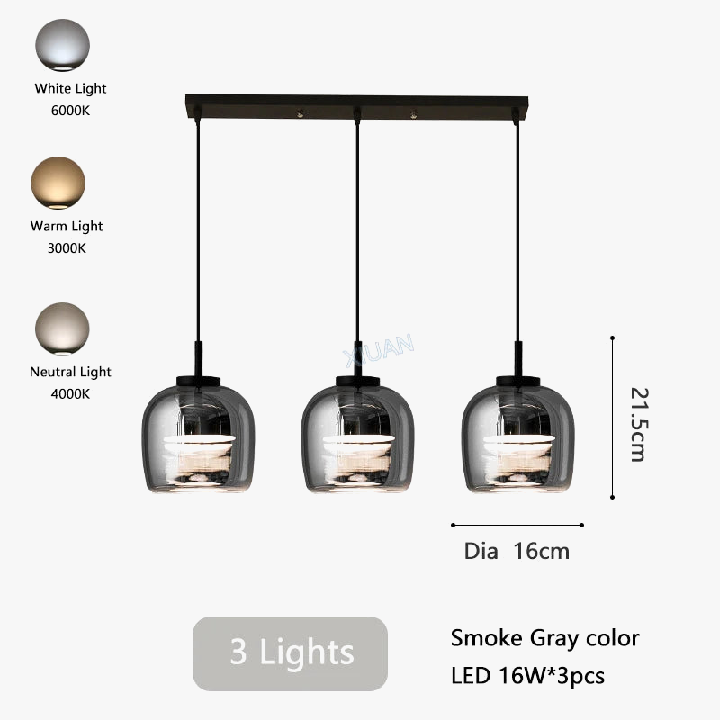 xiuan lampe de chevet à suspension en verre simple pour luminaires