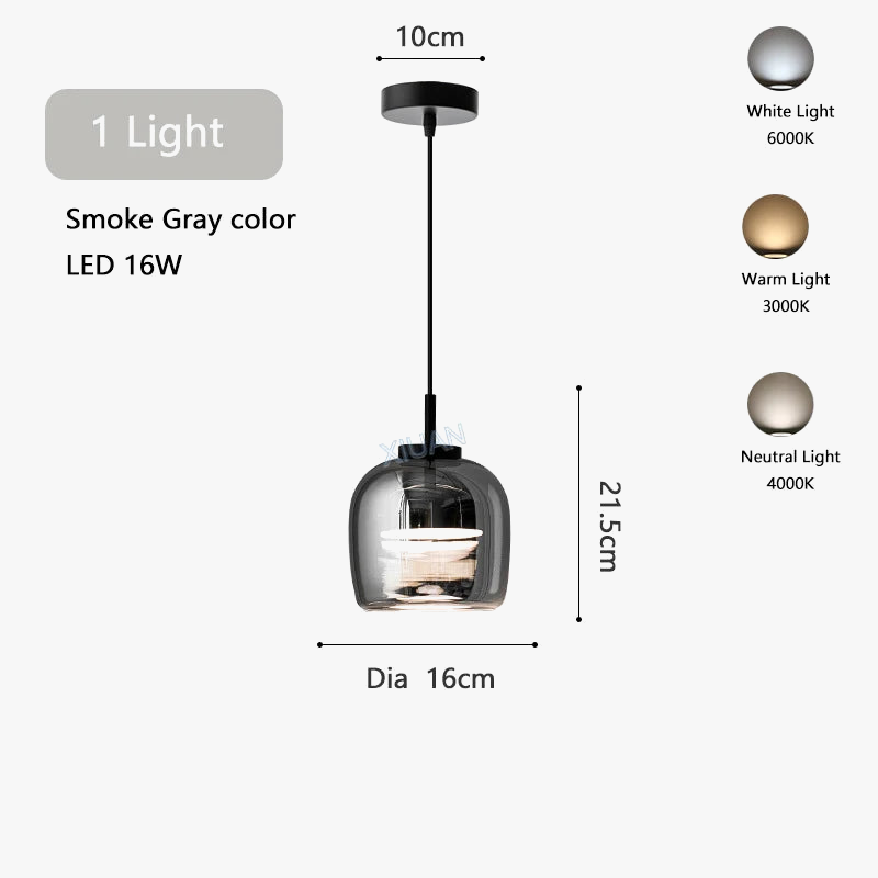 xiuan lampe de chevet à suspension en verre simple pour luminaires