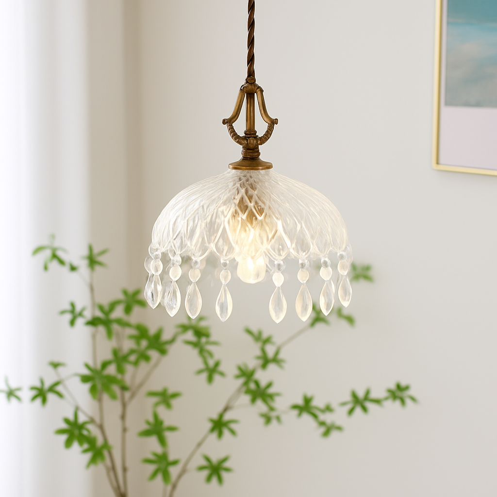 YEBMLP Suspension en verre rétro français d'intérieur à LED