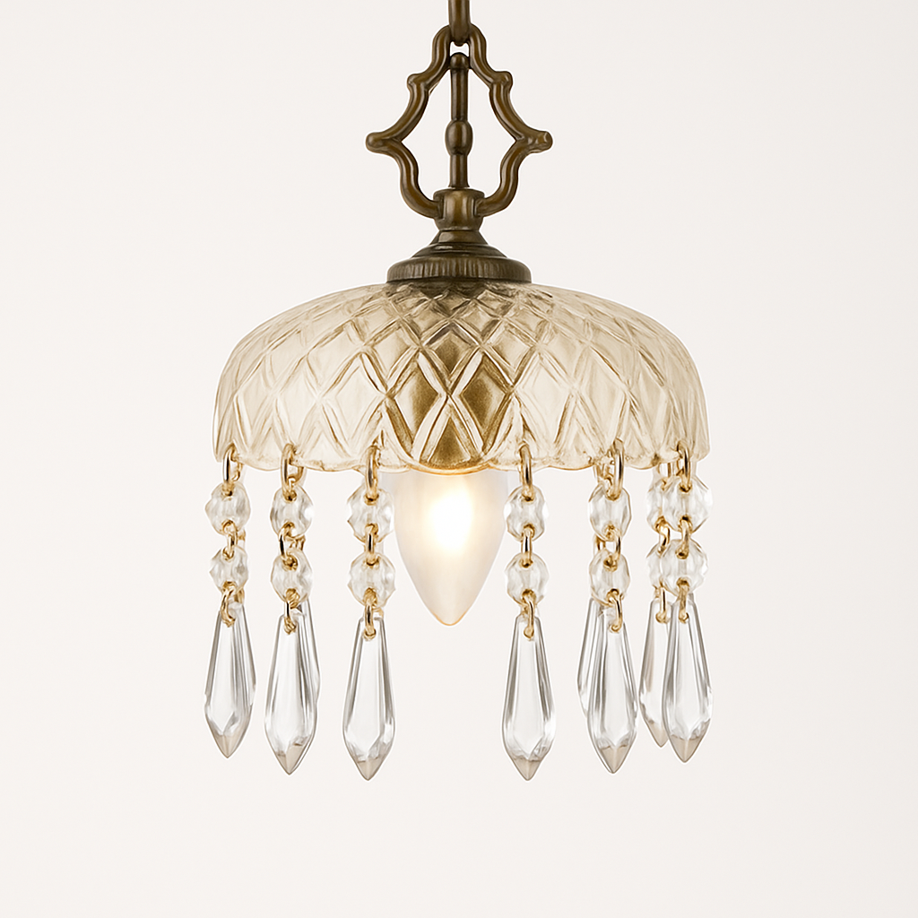 YEBMLP Suspension en verre rétro français d'intérieur à LED