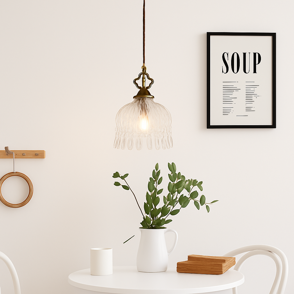 YEBMLP Suspension en verre rétro français d'intérieur à LED