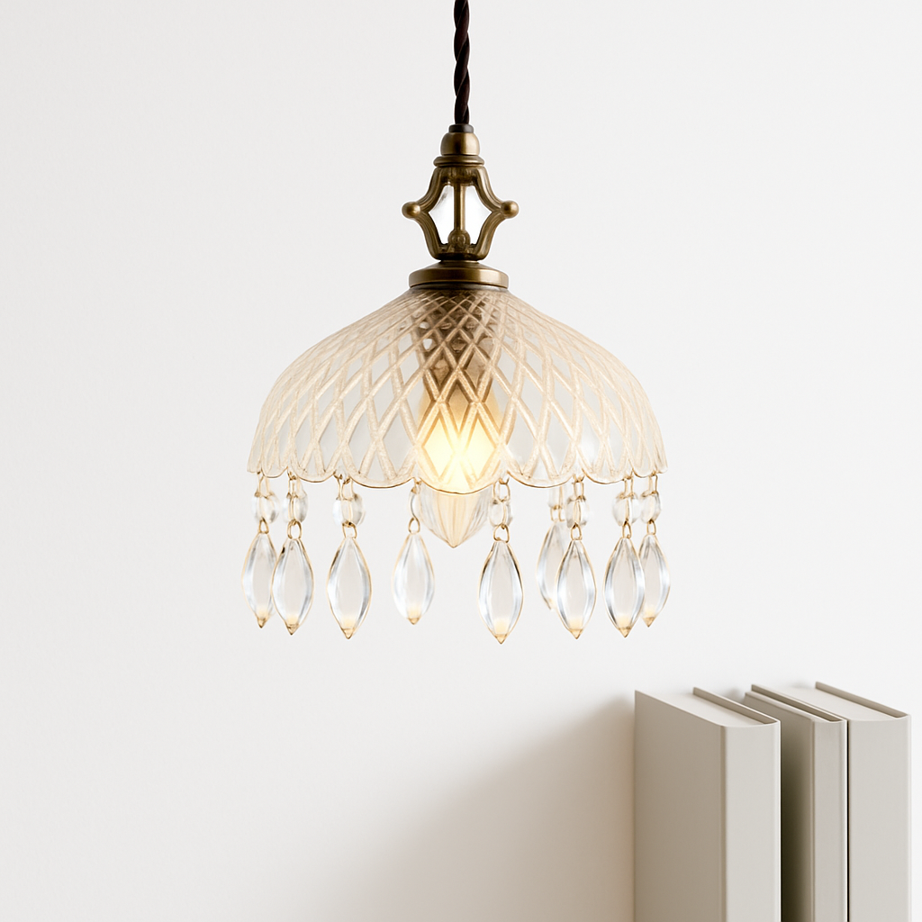 YEBMLP Suspension en verre rétro français d'intérieur à LED