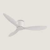 Ventilateur de plafond plat à trois pales blanches, sans lumière — Abricotier