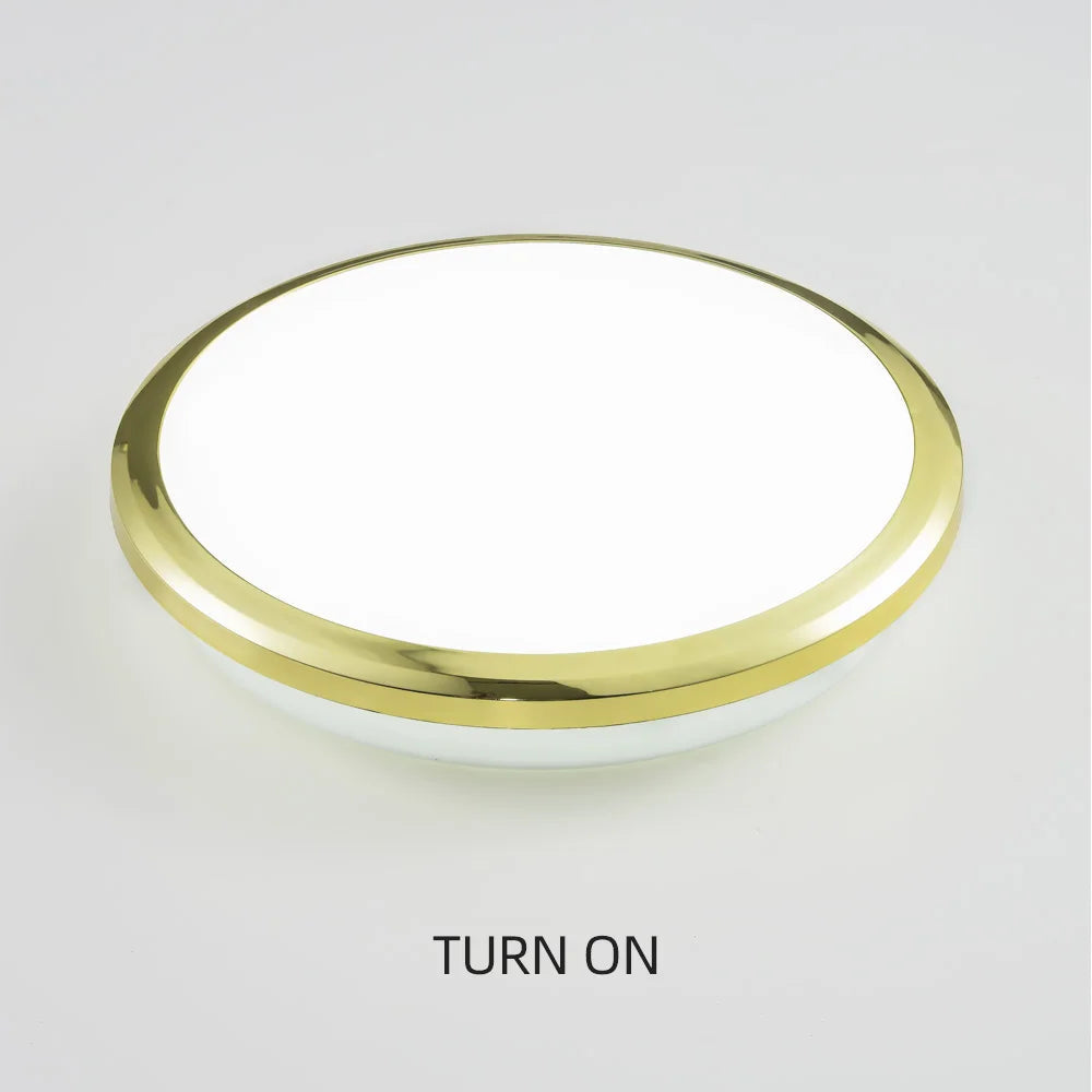 Zerouno plafond moderne à LEDs lumière étanche salle de bains lampe ronde salle de bain toilette 30W capteur de mouvement intérieur de la maison noir brillant