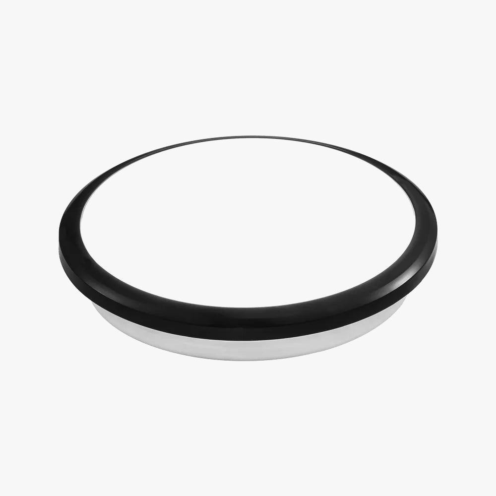 Zerouno plafond moderne à LEDs lumière étanche salle de bains lampe ronde salle de bain toilette 30W capteur de mouvement intérieur de la maison noir brillant